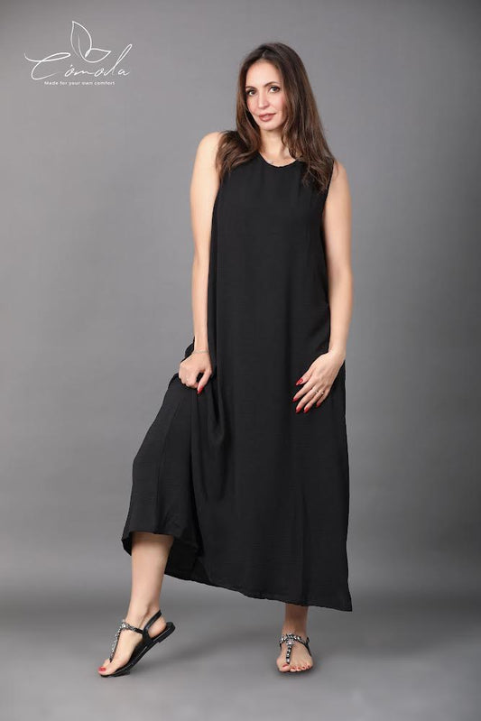 Linen Dress (BLACK)