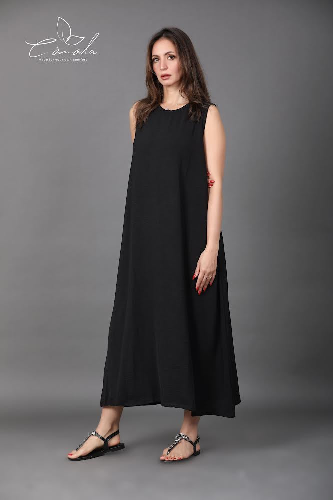 Linen Dress (BLACK)